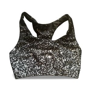 Black & White Speckled Sports Bra Silver Chichi Stella Black Seamless Racerback